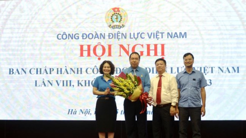 Ông Đỗ Đức Hùng - Phó Chủ tịch Công đoàn Điện lực Việt Nam đã trúng cử với tỷ lệ phiếu bầu 100%