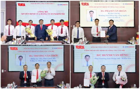EVNGENCO2 công bố các quyết định về công tác cán bộ