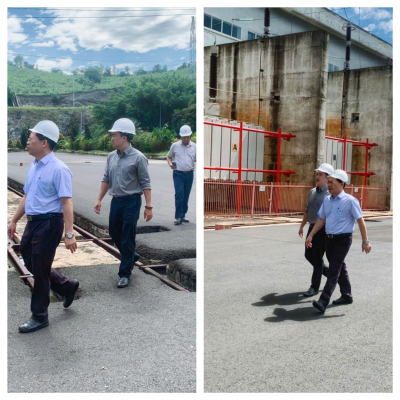 Tổng công ty Phát điện 2 kiểm tra công trình Nhà máy Thủy điện Sông Ba Hạ sau cơn bão số 13