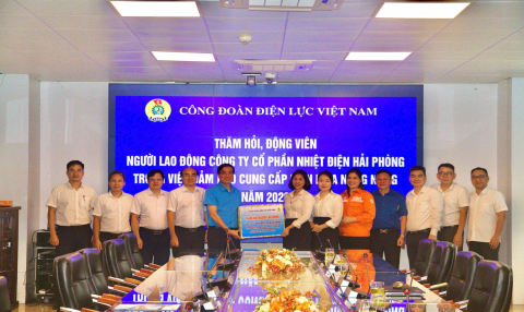 Công đoàn Điện lực Việt Nam động viên người lao động Nhiệt điện Hải Phòng trong cao điểm sản xuất điện mùa khô năm 2026